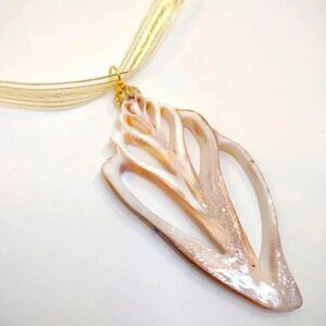 Seashell  Conch Slice Glitter Gold Ribbon Handmade Christmas Ornament